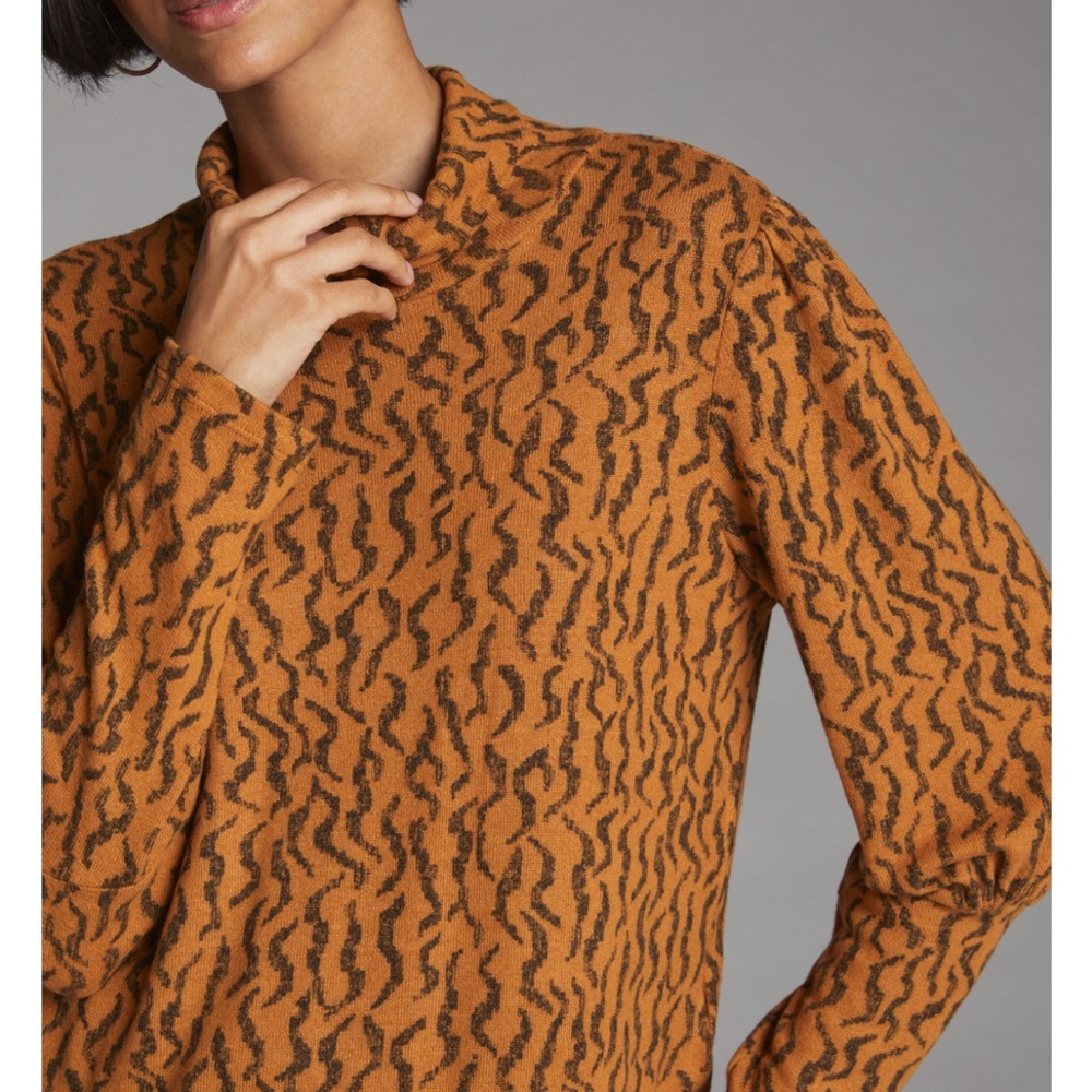 NWT Anthropologie Puff-Sleeved Turtleneck Top